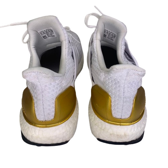 ADIDAS White & Gold Primeblue Ultra-Boost Sneakers - Picture 10 of 13